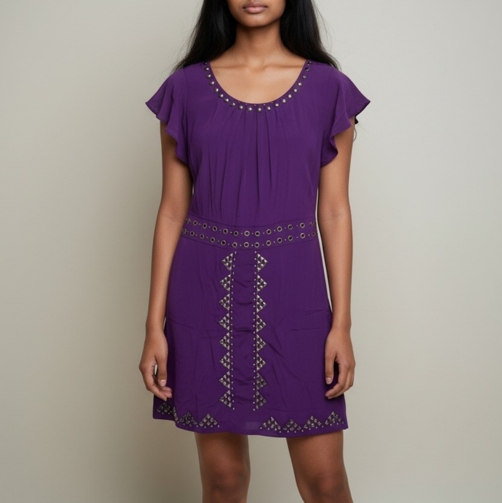 Hale Bob studded silk cocktail dress